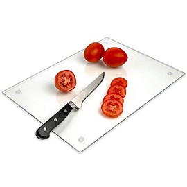 Tempered Glass Cutting Board Long Lasting Clear Glass Scratch, Heat, Shatter Resistant, Dishwasher Safe. 14 x 16 Inch