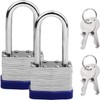 2 Pack Padlock with Keys,40mm Long Shackle Padlocks Outdoor Heavy