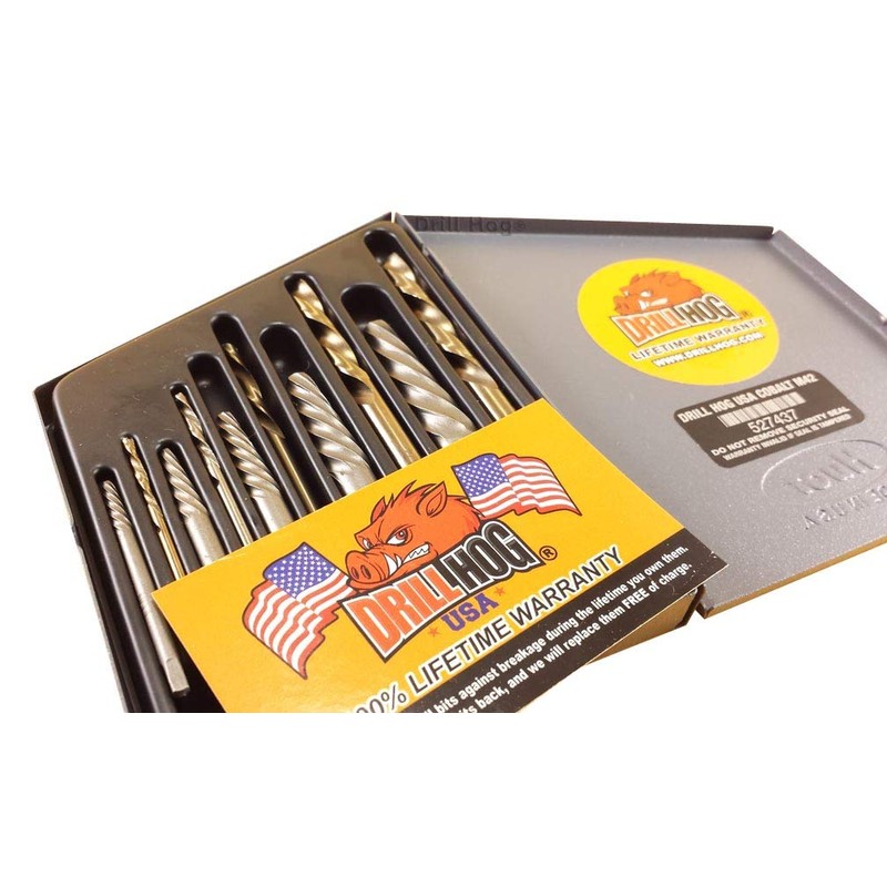 Drill Hog 10 Pc Spiral Screw Extractor Left Handed Cobalt