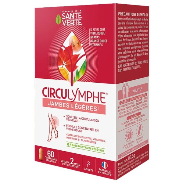 Santé Verte Circulymphe Jambes Légères en comprimés, 60 tablets