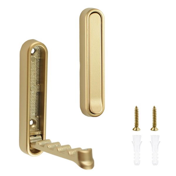 MOROBOR 2pcs Elliptical Folding Wall Hook, Aluminum Alloy Folding Invisible