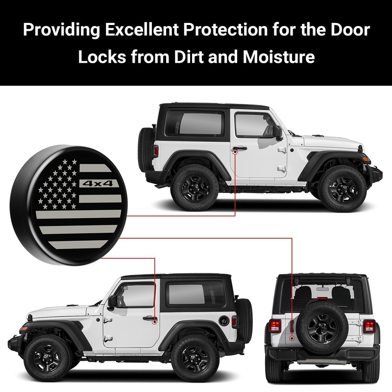 DWKJMYCP 3 PCS Keyhole Covers for 2018-2025 2026 Jeep Wrangler