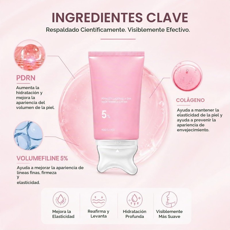PDRN Colágeno Gua Sha Crema de arrugas para el cuello