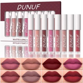 Set De Pintalabios Mate Con Tubo Esmerilado De 8 Colores