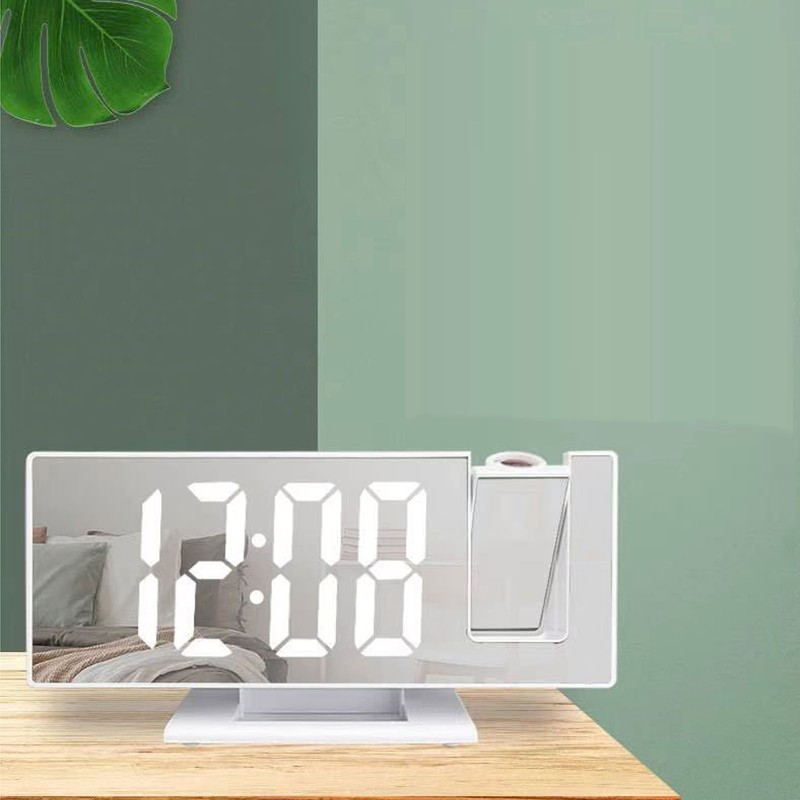 Projection Alarm Clock Large Screen ABS Mirror Surface LED Based