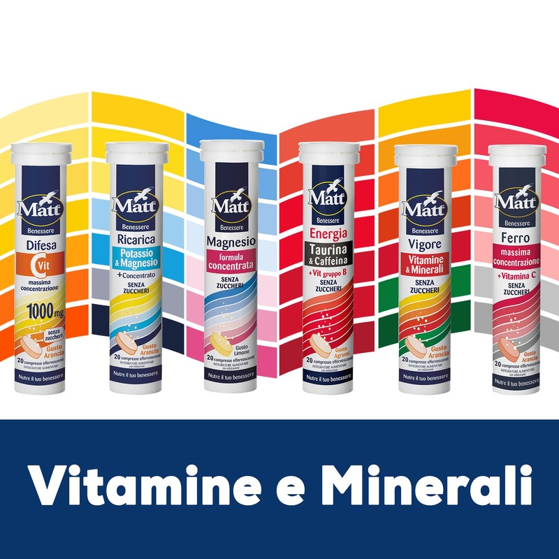 Matt, Ricarica Potassio & Magnesio, Integratore Alimentare di Potassio e