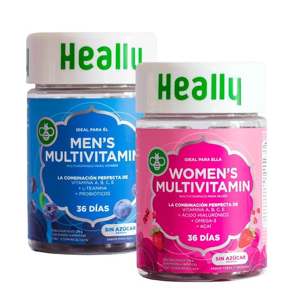 Heally Hombre y Mujer Multivitamínico Energía con Ácido Hialurónico y