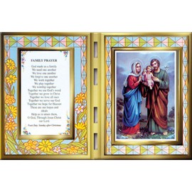 CBC Holy Family Prayer and Photo in a Stained Glass Plaque