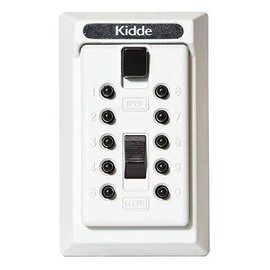 Lock Box, White, Surface, PushButton, 5 Keys