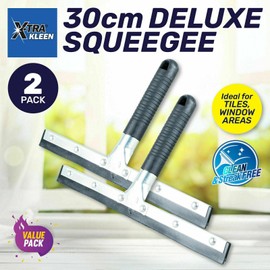 [2PCES] X-TRA KLEEN SPARKLE & SHEEN! 30cm Squeegee Streak Free Results Tiles Windows Windscreens Rust Resistant