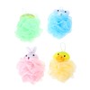 Gatuida 4Pcs Cartoon Animal Bath Sponges for Comfortable Shower Loofah