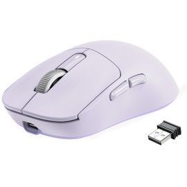 A.JAZZ x Attack Shark X3 Gaming Mouse, Ultra-Lightweight 49g, Wireless 2.4G/Bluetooth/Wired Type-C, Original Phase PAW3395 Sensor, Highest Class Accuracy, 26000DPI-Purple