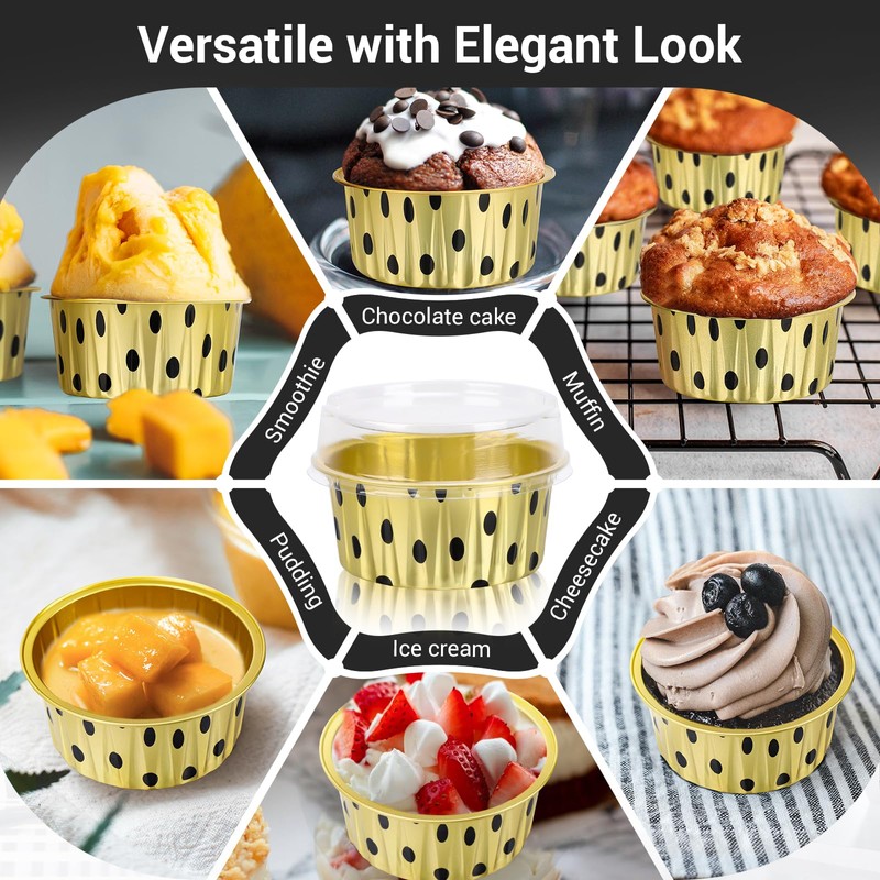 EUSOAR Creme Brulee Ramekins Disposable, 50pcs 5oz Disposable Ramekins with