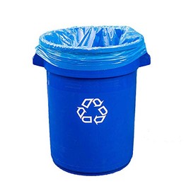 Plastic Prince Trash Bags for Recycling | Blue | 33"x 39" | 33 Gallon | 100 Bags | Actual 1.2 Mil