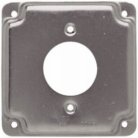 3 Set Hubbell-Raco 812C 20A Receptacle 1.594-Inch Diameter 4-Inch Square Exposed Work Cover