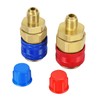 Flexzion R134A Adapter Quick Coupler Set - Straight Design Brass