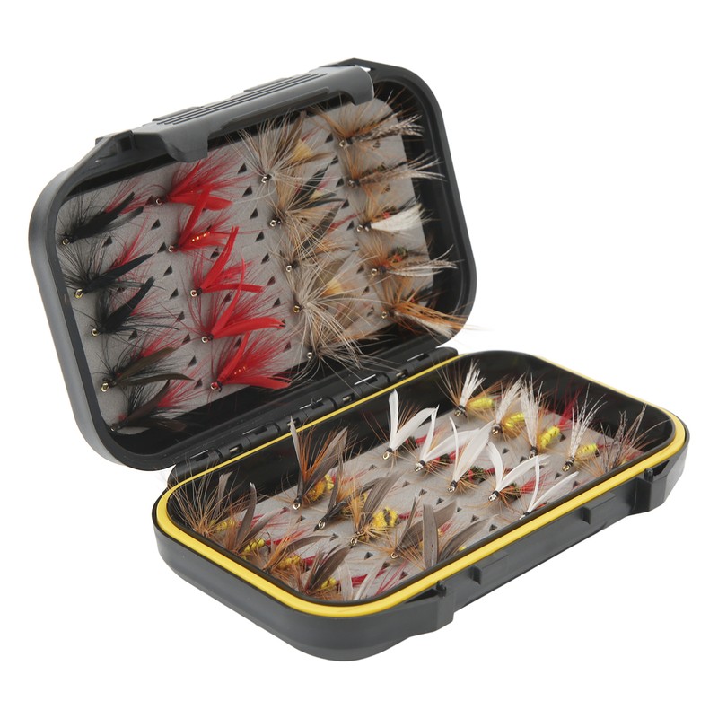 40Pcs Fly Fishing Flies Kit Stainless Steel with Box Lures