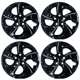 4-Pack Hubcaps Fit for 2006-2011 Honda Civic; Wheel Rim Covers Compatible with 2013-2015 Honda Civic 15'' Steel Wheel (Glossy Black)