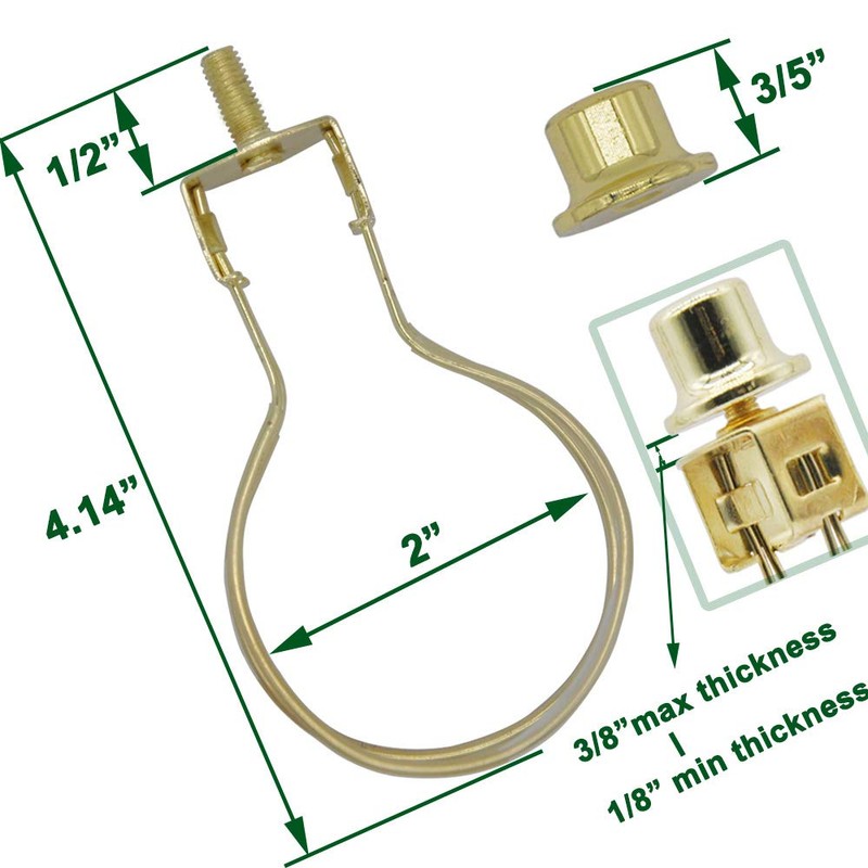 Lamp Shade Light Bulb Clip Adapter,Lamp Shade Holder Includes Finial