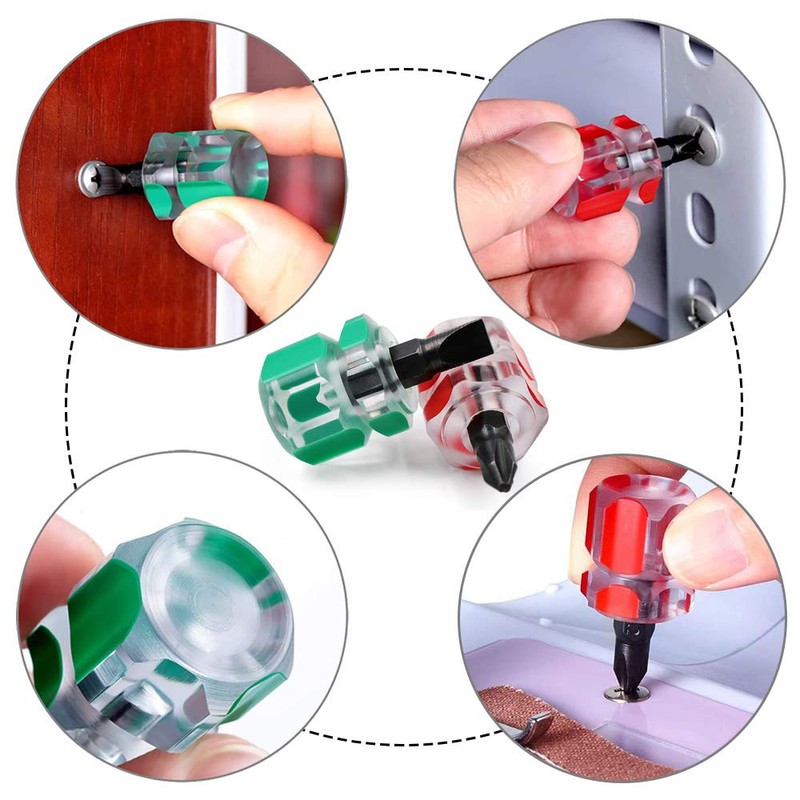 Mini Stubby Screwdriver, 3 Pieces Mini Flat Head Screwdriver with