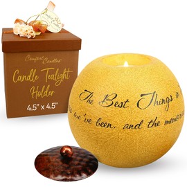 Pavilion - Comfort Candles The Best Things in Life - Includes Tea Light Candle, 4-1/2-Inch Round, Sentimental Saying