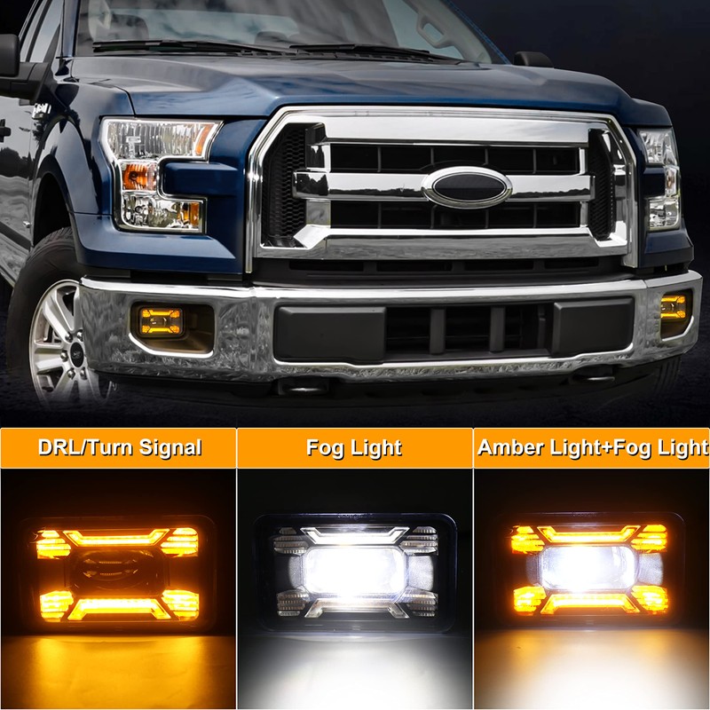 OCHYIT - Luces antiniebla LED F150 con luz antiniebla ámbar