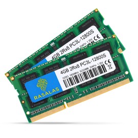 8GB (2X 4GB) PC3L-12800S DDR3L 1600MHz 4GB RAM DDR3 PC3-12800 1600 SODIMM 2Rx8 1.35V 204Pin CL11 Memory kit for Laptop/Notebook/AIO Computer Upgrade Rasalas