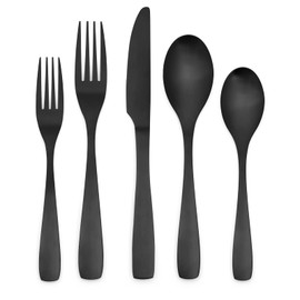 Bettlife 40 Piece Silverware Set, Matte Black Silverware Set for 8, Stainless Steel Flatware, Utensil Sets Cutlery Set for New Apartment, Minimalist, Dishwasher Safe