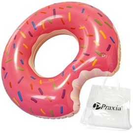 Praxia Float for Kids and Adults, Donut, Chewy Float, Large, Popular, Pink, 31.5 inches (80 cm)