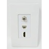 RiteAV Screwless Decorative 1 Gang Wall Plate (White/White) 3 Port