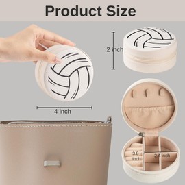Mindoub 12-Pack Volleyball Travel Jewelry Case Round Volleyball Stuff Portable Jewelry Organizer Storage Case for Team Athletes & Sports Enthusiasts Christmas Events & Milestones