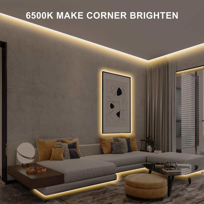Olaholii 16.4ft COB Led Strip Light with Remote, 2700K Dimmable