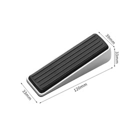 Commercial Grade Doorstop Wedge Made of zinc and Rubber, Heavy Duty zinc Doorstop, Modern Door Stop, Suitable for Any Door or Any Floor (Silver, 2-Piece)