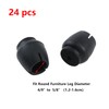 Antrader 24pcs Silicone Black Furniture Pads with Felt Pads Floor