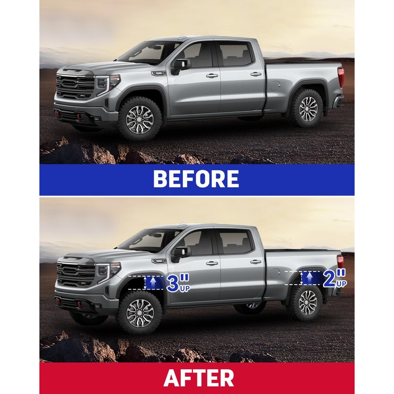 Richeer 3" Front and 2" Rear Leveling Lift Kit for