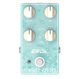 EROK SUMMER REVERB Guitar Reverb Pedal - 4 Classic Modes (ROOM/HALL/CHURCH/PLATE) with True Bypass, Natural Spatial Sound