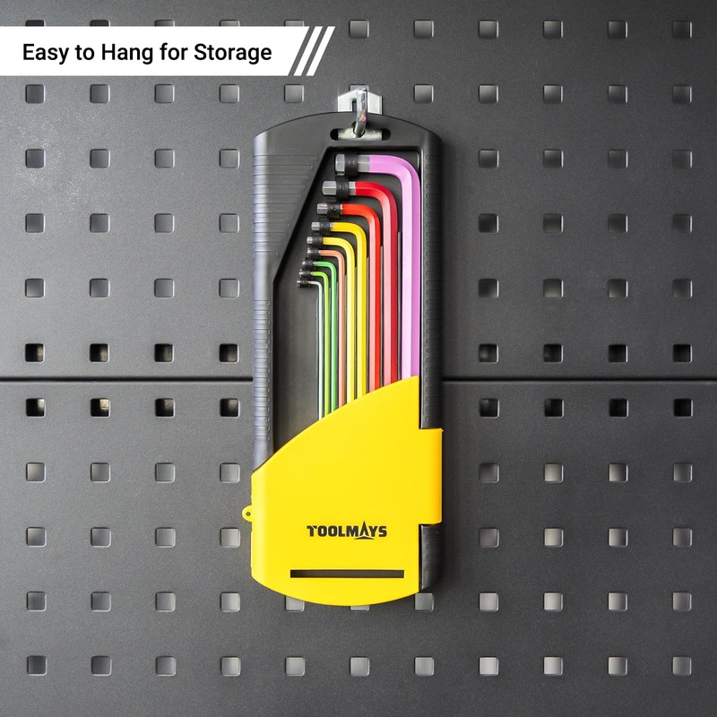 TOOLMAYS 9PC Metric Hex Key Set (1.5-10mm) S2 Steel, Extra