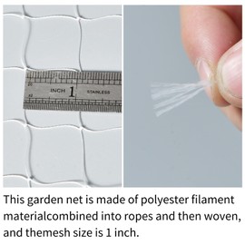 VBWSL 9'x50' White Polyester Bird Netting with 1" Square Mesh, Strong and Durable Chicken Coop Roof Netting, Protect Your Poultry from Hawks, Great for Gardens, Fences and Fruit Tree