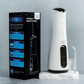 Aqua Shine 2025 Cordless Water Flosser – Advanced Teeth Cleaning Oral Irrigator with 4 Modes, 300ML Water Tank, IPX7 Waterproof, Low Noise, and Rechargeable Dental Jet for Home & Travel