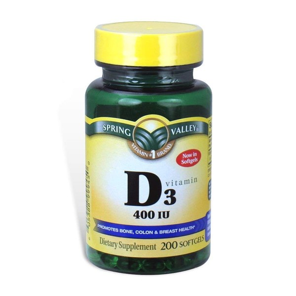 Spring Valley - Vitamin D-3 400 IU, 200 Softgels