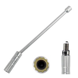 16mm 5/8 Spark Plug Socket 360° Rotatable,Magnetic Spark Plug Removal Tool Include Thin Wall & 12 Point Designs for Detaching Sparks Plugs,3/8" Drive Sparks Plugs Tool with Long Rod (16 mm)