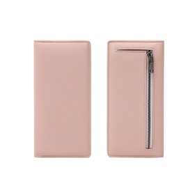 Ultra Slim PU Purse for Women RFID Blocking Card Holder with Zipper Pocket Coin Bifold Long Wallets