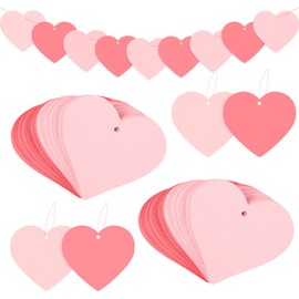 Boao 400 Pcs Heart Cutouts Paper Valentine's Day Cutouts Heart Shaped Paper Decorations for Bulletin Board Classroom School Project Supplies (Light Pink,Pink,5.91 Inch)