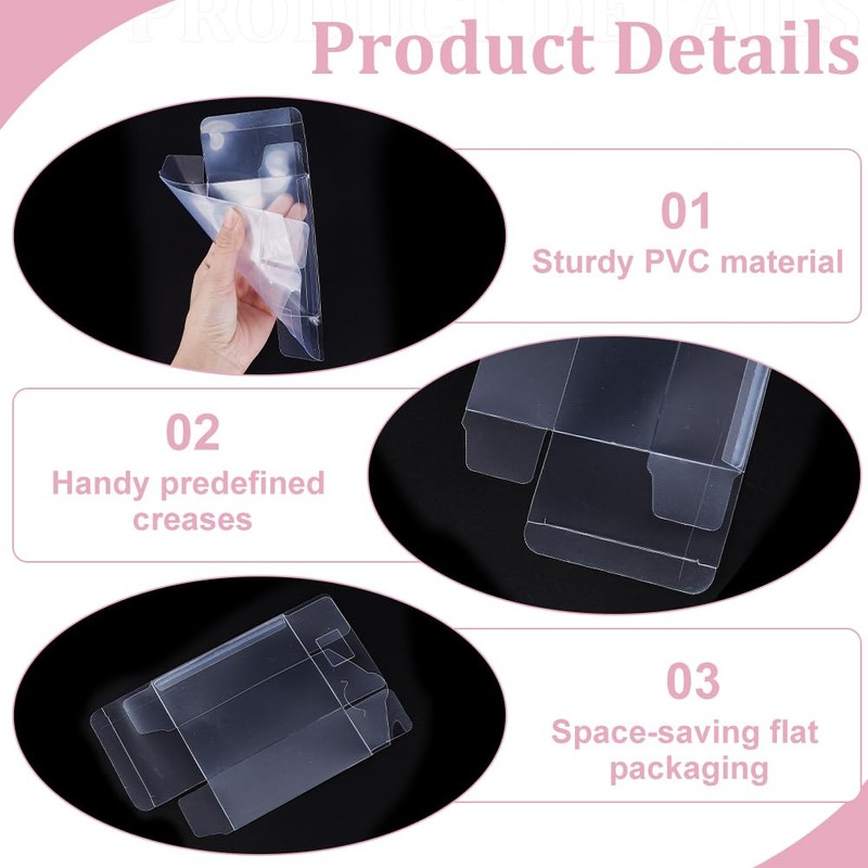Benecreat 30 Pcs PVC Transparent Plastic Case, Rectangular, 4.3 x