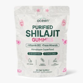 Organics Ocean Shilajit for Men and Women - Shilajit Supplement with Vitamin B12, Chromium and Selenium for Age-Defying, Energy, Hormone Support - Pumpkin Cocoa Flavor - 60 Gummies