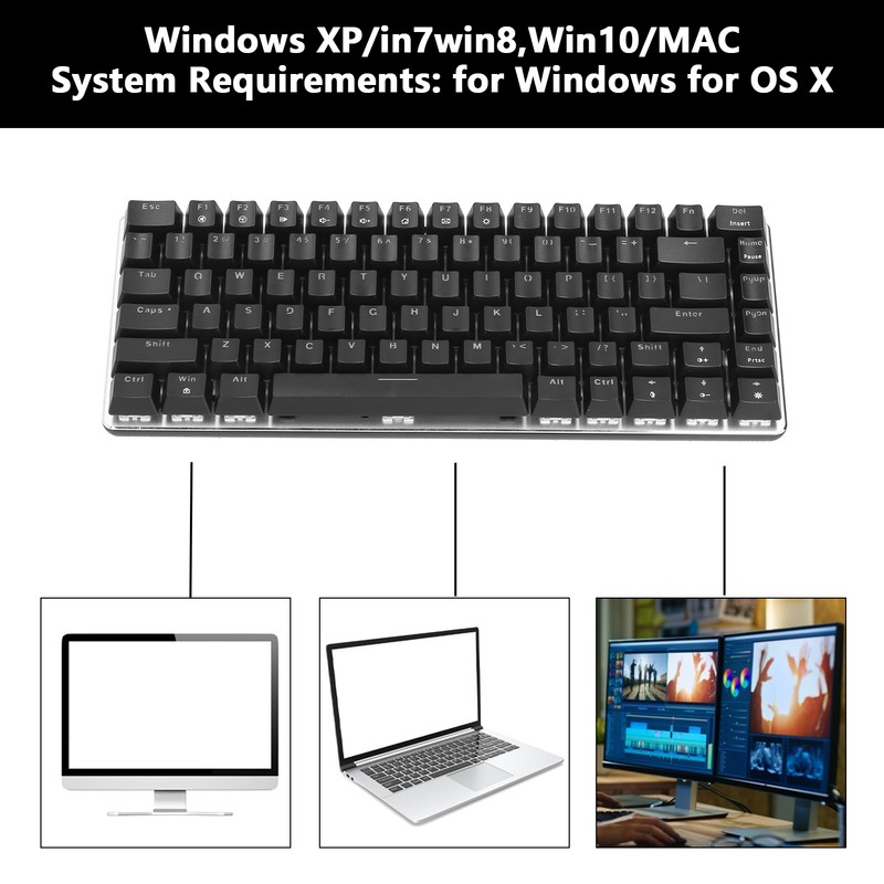 Mechanical Gaming Keyboard AK33 Blue Switch 5 Core Wire 82