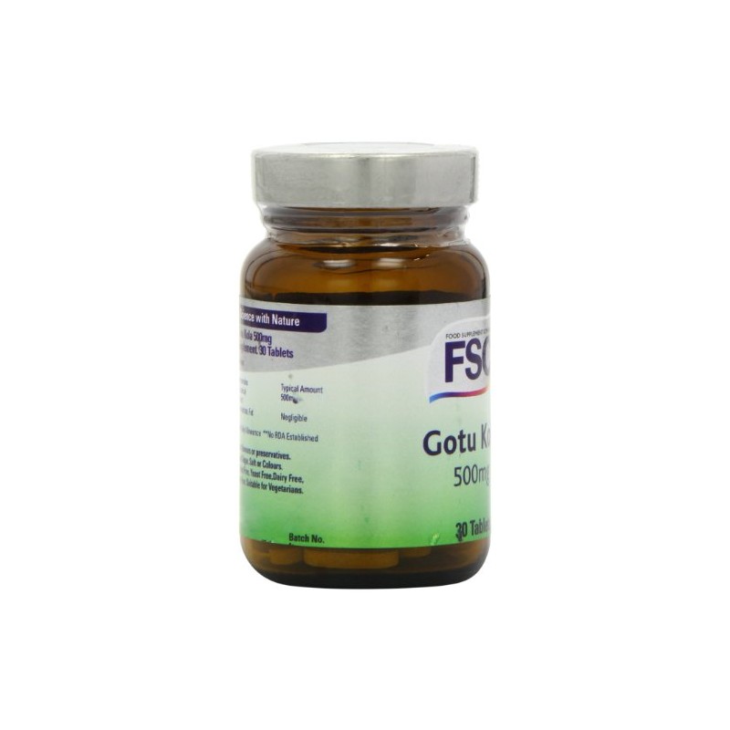 FSC 500mg Gotu Kola - Pack of 30 Tablets