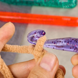 PAVIKE Knitting Needles Crochet Set, 0.4/0.57/0.6 inches (10/12/15 mm), Set of 3, For Knitting, DIY Scarf, Suture Tool, For Knitting, For Repairing Yarns, Clothes, Scarves, Hats, Etc., Woolen Needle