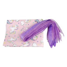 Tabanzhe 6 Sheets Pink Unicorn Gift Wrapping Papers with 6PCS Gift Wrap Pull Bow Ribbon,Cute Unicorn Happy Birthday Packaging Paper,Gift Wrap Paper Purple Pull Bows Kids Girls Present Wrapping