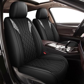 IKABEVEM Bling Diamond Embroidered Seat Covers for Hyundai Accent 2017-2025 2026, Full Set 5 Seats, Sparkle Rhinestone Breathable Perforated Faux Leather Car Seat Covers for Women (Black)